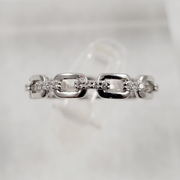 Sterling Silver Link Eternity Band - Picture 11 of 14